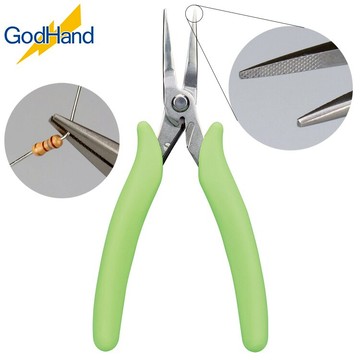 又敗家@日本神之手GodHand直口半圓嘴鉗圓口尖嘴鉗帶齒GH-LDP-140-F(斜紋;鉗尖1mm寬;附彈簧開關鎖)尖口鉗直口鉗折彎鉗精密模型手鉗【全館299超取免運】【APP下單點數4倍送】