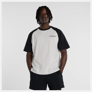 【NEW BALANCE】NB 上衣 男款 黑白 寬鬆 短T 短袖MT61B23KBK