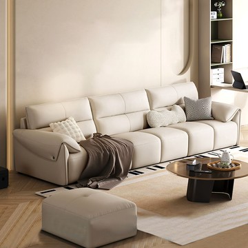 台灣公司貨 免運/開發票 真皮沙發大象耳朵客廳輕奢奶油風鋼琴鍵意式極簡大黑牛沙發 真皮沙發 多件沙發組 直排沙發 快速出貨D 免费寄樣