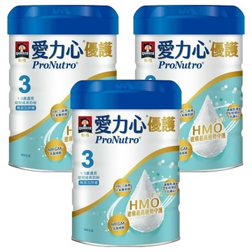 QUAKER 桂格 ProNutro 愛力心 優護幼兒成長奶粉3號 1~3歲  800g  1入  3罐