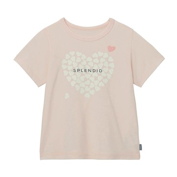 日本千趣會 - 天竺棉印花短袖上衣-滿滿愛心-淺粉紅