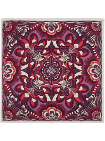 Lancel - floral-print silk scarf - women - Silk - One Size - Purple