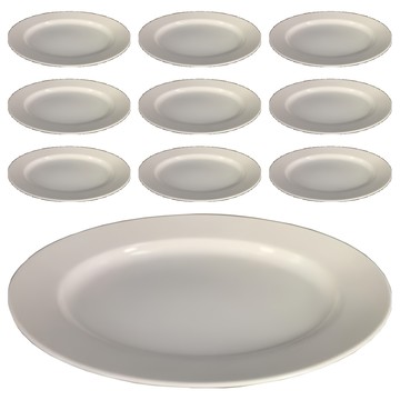 大同磁器 長盤10入組 單色 磁器長方盤 宴客餐盤  11吋  白色  10個