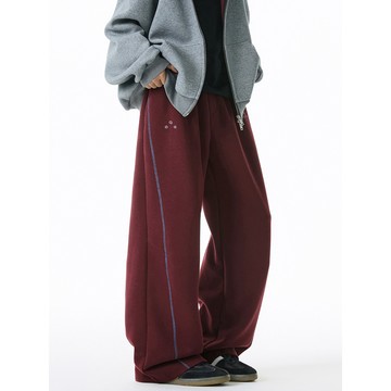 隔☀到店🔥一件可過冬發熱380g重磅質感明綫分割休閒褲男秋季款直筒寬鬆衛褲潮牌運動長褲子