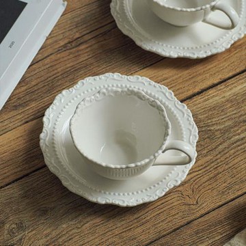 歐式杯碟套裝咖啡杯英式下午茶杯法式感女士拿鐵杯子陶瓷歐式杯碟
