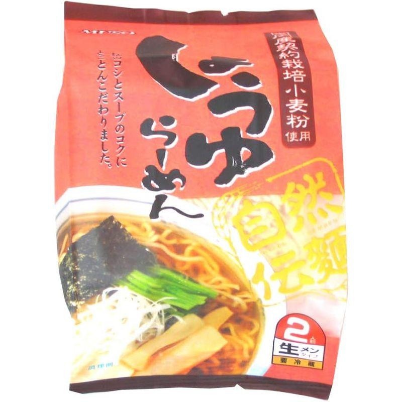 生麺タイプ ムソー らーめん 自然伝麺 醤油 2食分 10袋