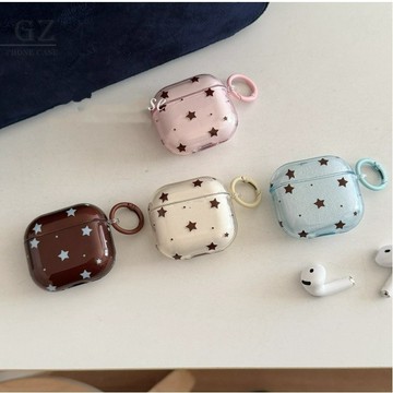 小眾ins復古透色星星 適用於 airpods 4 Pro 3 2 保護套 蘋果 1/2/3/4代保護殼 蘋果耳機套
