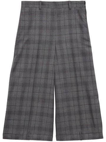 Balenciaga - check-pattern wool shorts - women - Virgin Wool - 34 - Grey