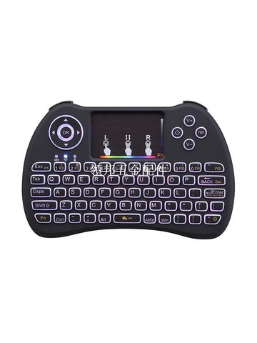 迷你無線鍵盤 USB電腦電視手機盒子鍵盤鼠標 炫彩背光飛鼠鍵盤[領邦五金配件]