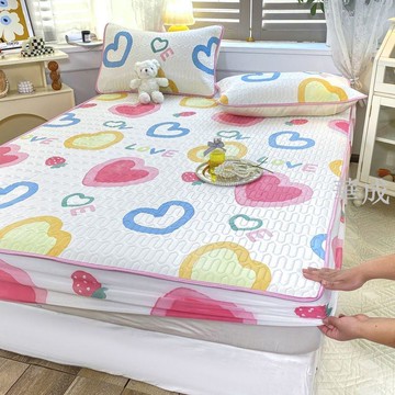 涼蓆 乳膠涼蓆夏被床笠四件套冰絲可機洗宿舍單雙人可機洗二三件式席子