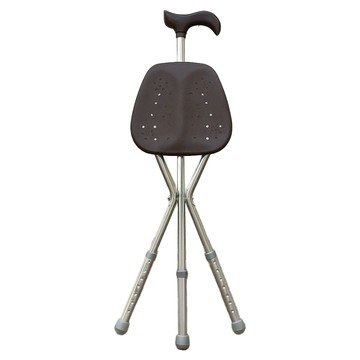 康逸 折疊拐杖椅 E249  咖啡色  1個  27 x 24 x 51~62cm