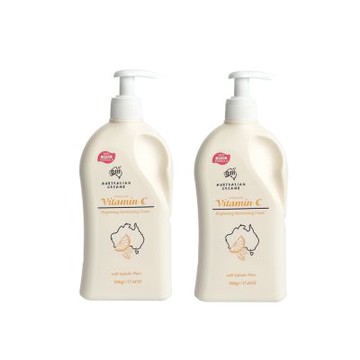 【澳洲 G&M】維他命C亮白潤膚霜含卡卡杜家庭號(500g/瓶-2入組)