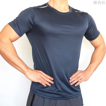運動T恤男健身服短袖速干透氣排汗跑步彈力圓領上衣休閒訓練夏季