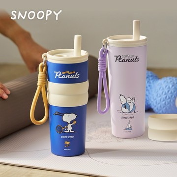【Sense Lab. 好感製所】史努比 悠遊提繩隨行真空吸管杯