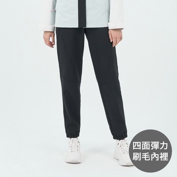 GIORDANO 女裝抗風防潑水刷毛束口褲 G-MOTION系列 - 09 標誌黑