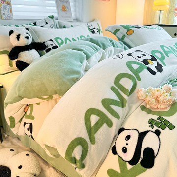 床包組 三件組 四件組  床單被套枕套床包 家用寢具加厚牛奶絨床上四件套雙面珊瑚法蘭絨被套加絨床單三件套冬季被子