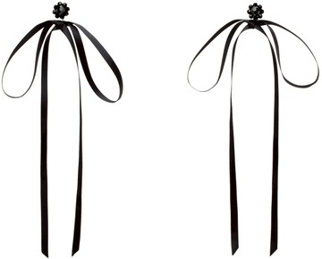 Simone Rocha 黑色 Bow Ribbon Stud 耳坠