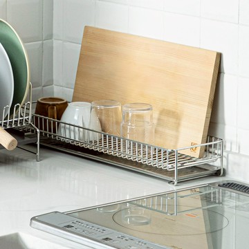 日本 霜山 304不鏽鋼單層餐具瀝水架-小