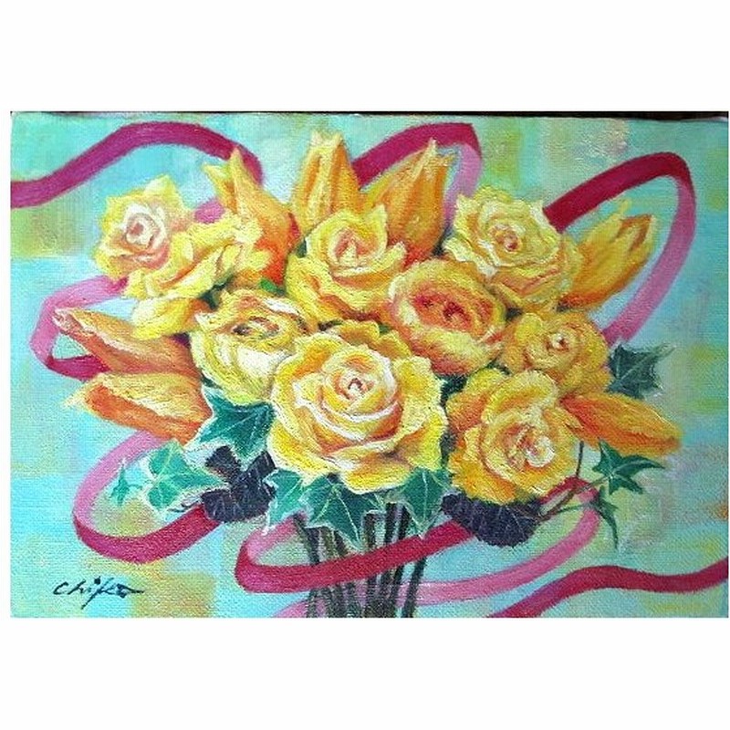 正規販売店 絵画 油絵 バラ 想像を超えての