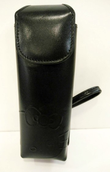 【震撼精品百貨】Hello Kitty 凱蒂貓~HELLO KITTY真皮眼鏡套-黑