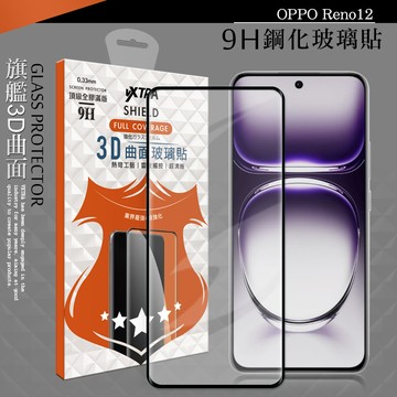 VXTRA 全膠貼合 OPPO Reno12 3D滿版疏水疏油9H鋼化頂級玻璃膜(黑)