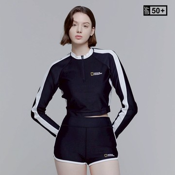 女裝 高腰 防曬 短褲 - 炭黑色