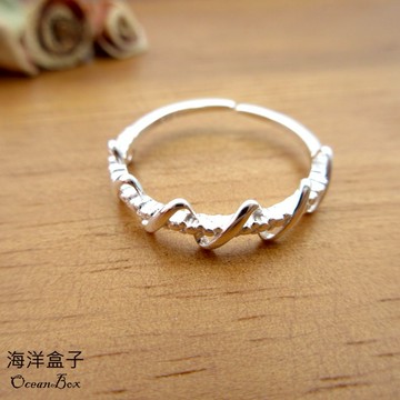 ☆§海洋盒子§☆細緻亮眼雙線設計925純銀戒指 OB2941 開口式戒指