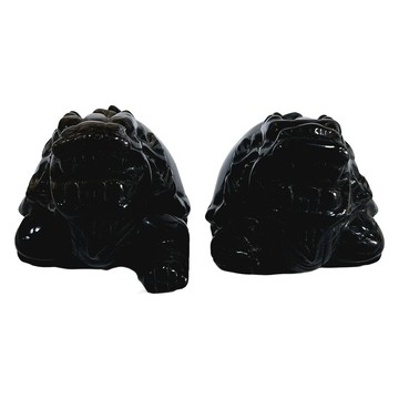 天然 龍龜  7.4 x 4.8 x 4.2cm  黑金曜 + 黑銀曜