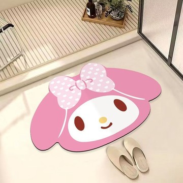 可愛地墊 吸水地墊🎀 美樂蒂軟硅藻泥浴室地墊可愛卡通衛生間進門防滑墊廁所速干腳墊