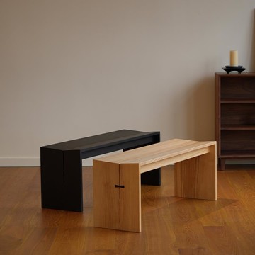 【台灣公司 可打統編】侘寂風換鞋凳白蠟木折角凳入戶中古長凳臥室床尾凳全實木長條凳 d8163