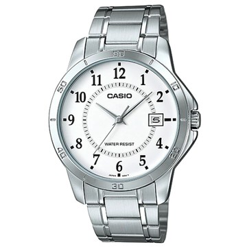 CASIO MTP-V004D-7B 都會潮流 不鏽鋼帶  男指針錶
