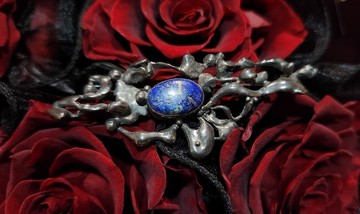 純銀青金石歐美古董胸針【畢業禮物】聖誕禮盒