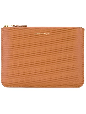 Comme Des Garçons Wallet - embossed wallet - unisex - Calf Leather - One Size - Brown