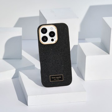 kate spade｜iPhone 16 系列 精品磁吸防摔冰晶殼 子夜黑