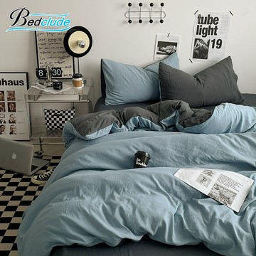 現貨【Bedclude】☆日式水洗棉床包組☆簡約民宿INS床包四件組 優質面料 親膚貼身 單人標準加大雙人【強力推薦】