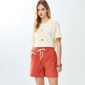 A字休閒修身棉短褲_磚紅【MON'S 流行服飾】