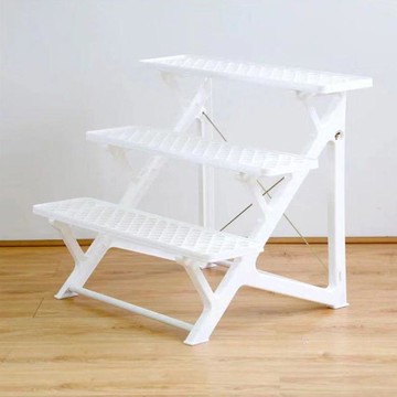 雙層三層落地階梯式歐式花架陽臺客廳白色樹脂簡約多肉折疊大花架