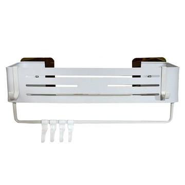 花屋 包覆加高四方籃帶鉤帶桿  32 x 12.5 x 15.1cm  白色  1個