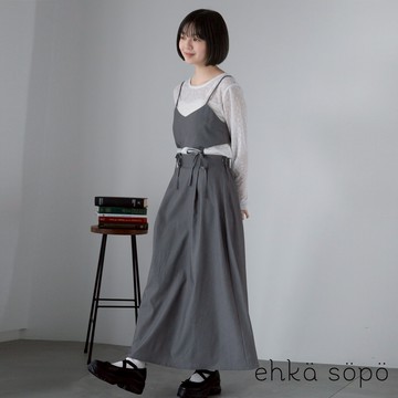 ehka sopo 甜美綁帶連接感分層吊帶洋裝(0F000515110)