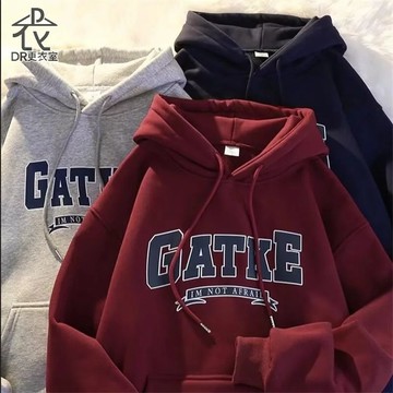 DR更衣室-衛衣 美式街頭英文字印花長袖T恤 秋天穿搭 大學T 男裝 男生衣服 大尺碼5XL【NL664023】