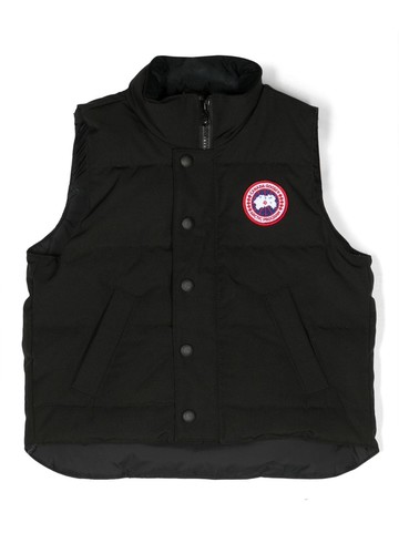 Canada Goose Kids - Vanier logo-patch padded gilet - kids - Polyamide/Cotton/Polyester/Feather Down - XS - Black