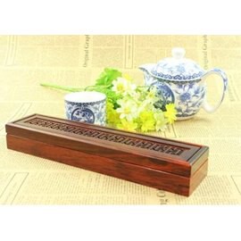 【鏤空線香盒爐-花型1-紅酸枝-26*6*3.5cm-1套/組】線香臥香爐木質香插香盒沉香檀香熏香防火，多款可選-7501031