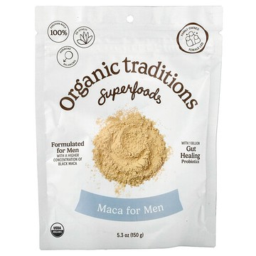 Organic Traditions, 男性專用含益生菌瑪卡，5.3 盎司（150 克）