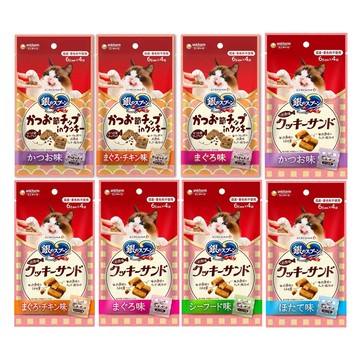 銀湯匙 【12入組】日本Unicharm - 6gX4包 ＜柴魚片/三明治＞脆餅  (貓零食)