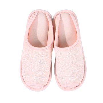 水星家紡簡約拖鞋女鏤空蕾絲夏季家用涼拖室內軟底防滑曼妙花語