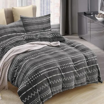 Prawear 巴麗維亞 法蘭絨雙人床包被套組-波亞米亞 柔軟親膚透氣佳 打造舒適睡眠體驗  1入