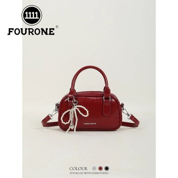 Bag House👜 手拎紅色包包 包包女 新款潮斜挎包 韓國小衆保齡球包 百搭斜挎包 小方包
