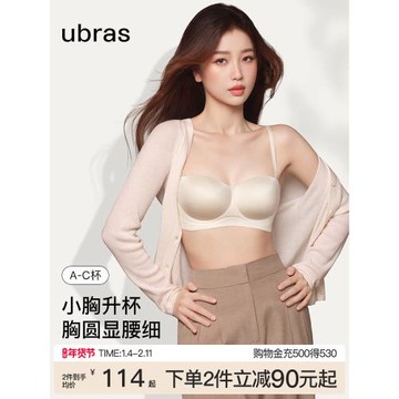 (免運)虞書欣同款ubras圓圓杯抹胸小胸聚攏細肩帶夏季薄款文胸罩內衣女