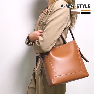 側肩包 大方包 簡約大容量肩背水桶包