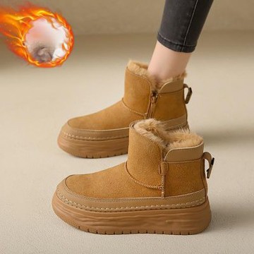 【LN】現+預 厚底增高加絨短靴(女鞋/女靴/低筒靴/雪靴/保暖)